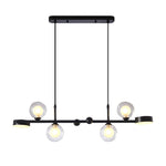 6/8-Light 3step Dimming Glass Ball LED Long Dining Room Chandelier