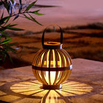 Portable PP Rattan Craft Waterproof LED Modern Solar Outdoor Lanterns