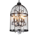 Birdcage Iron Crystal Ornaments Retro Industrial Style Chandelier Light