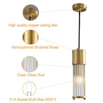 Copper & Glass Kitchen Island Pendant Light