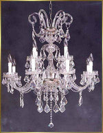12 Lights Bohemian Crystal chandelier in polished chrome finish