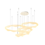 Wavy Circle Rings Three Step Dimming LED White Cream Modern Chandelier