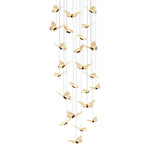 Small Butterflies Creative Three Step Dimming Modern Long Chandelier