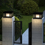 Waterproof IP65 LED Glass Acrylic Black Modern Solar Fence Post Lights
