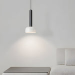 Modern Copper Tube 1-light White Glass Bowl Pendant Light