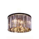 Sydney Mocha Brown Eight-Light Flushmount with Royal Cut Silver Shade Crystals