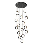 LED Ring Clusters Rotating Staircase Chandelier
