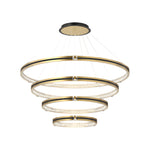 Simple Circles Rings Three Step Dimming Brushed Gold Modern Chandelier