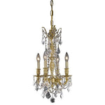 French Gold Four-Light Chandelier with Royal Cut Crystal