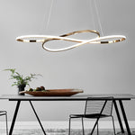Wavy Double 8-shaped LED Stepless Dimming Nordic Chandelier Hanging Lamp