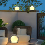 Solar Bubble Lunar Post Light Waterproof Globe Outdoor Lantern Gate Light Outdoor Lamp Landscape Light