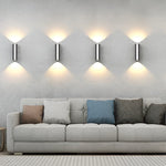 Rectangular Led Up and Down Lights Waterproof Black Modern Wall Lamp