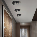 Modern Double Head Rotating Folding Ceiling-Mounted Spotlight in Black/White