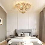 Crystal Adorned Roman Style Flush-mount Ceiling Fixture