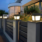 Cottage Shaped LED Waterproof Black Modern Solar Fence Post Lights Pillar Light