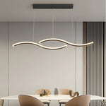2-Wavy Line LED Dining Room Pendant Light - 3-Step Dimming