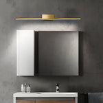 Brushed Brass Linear LED Vanity Light with Slim Cylinder Design for Bathrooms