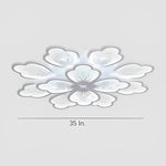 Flower Shaped Dimmable LED White Nordic Chandelier Light Flush Mount Lighting