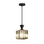 Round Square Metal Crystal Three Step Dimming Modern Pendant Lighting