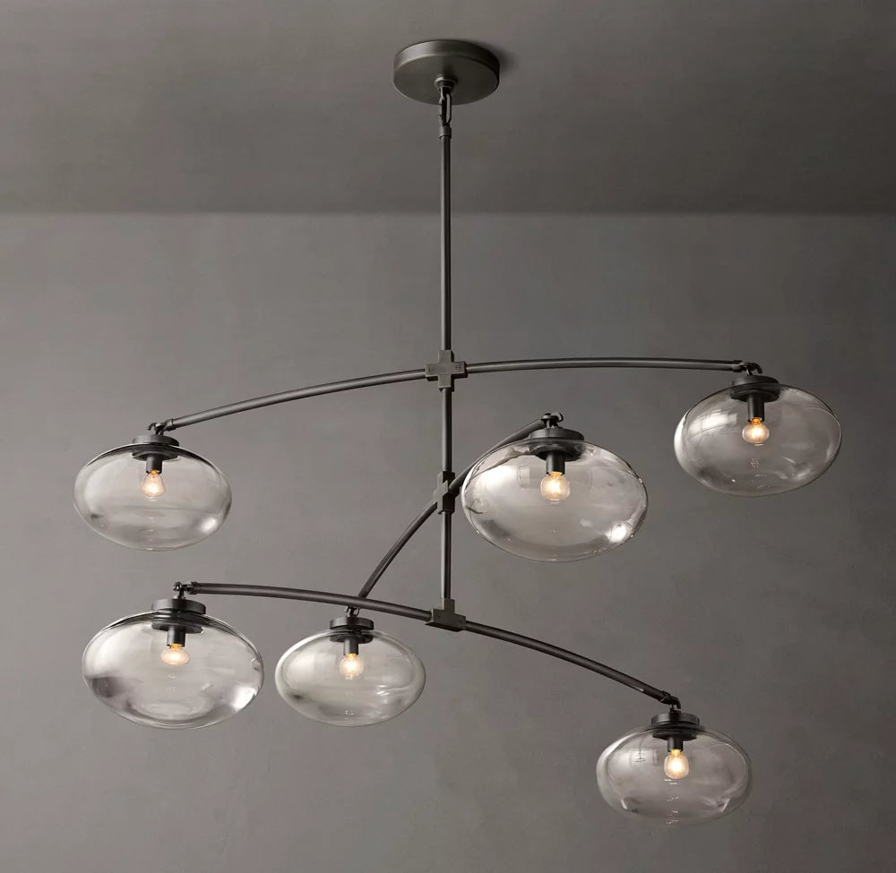 Cabrette Clear Glass Mobile Round Chandelier