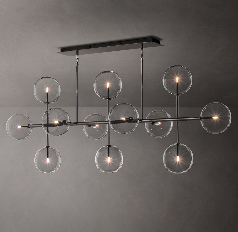 Glass Globe Mobile Linear Chandelier