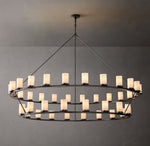 Ondra Round 2-Tier Milk Glass Chandelier 72"
