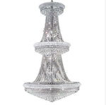 Chrome Thirty-Eight Light 42-Inch Three-Tier Chandelier with Royal Cut Clear Crystal