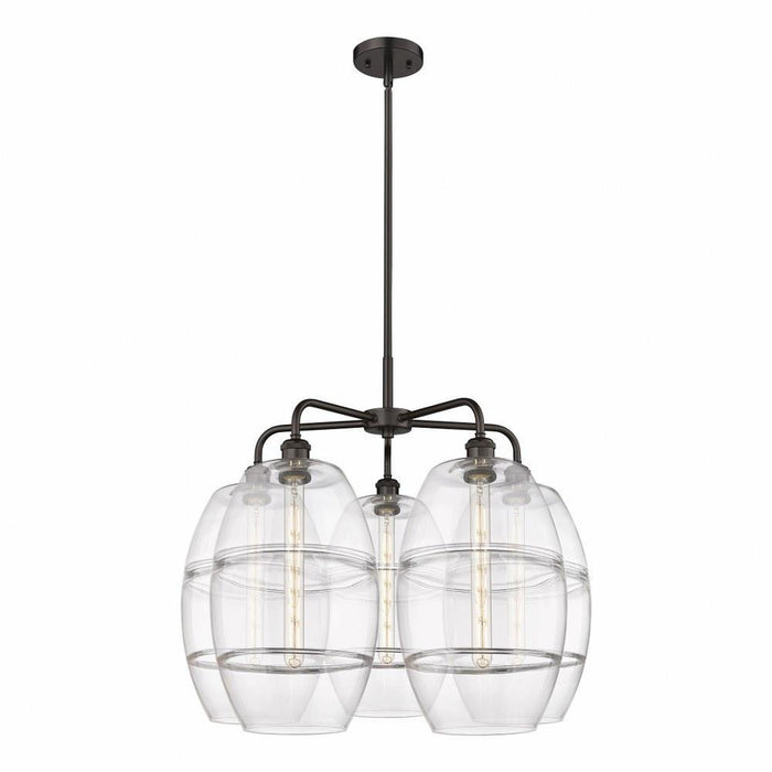 Innovations Lighting - 516-5CR-OB-G557-10CL - Vaz - 5 Light Stem Hung Chandelier In Industrial Style-24 Inches Tall and 28 Inches Wide