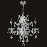 Four-Light Chrome Finish with Clear-Crystals Chandelier