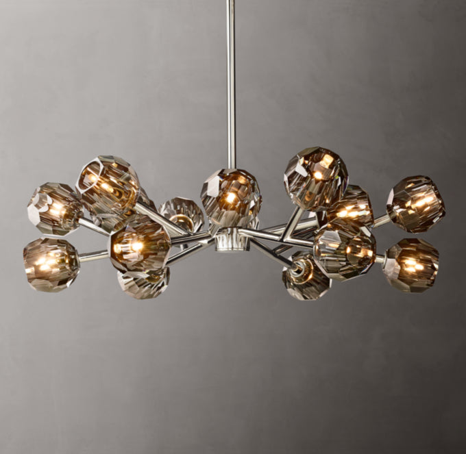 Boule De Cristal Smoke Glass Round Chandelier 36"
