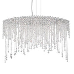 Stainless Steel Eight-Light Eye Medium Pendant with Clear Heritage Crystal