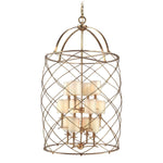 Aged Brass Twelve-Light Chandelier