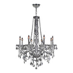 Polished Chrome Eight-Light Chandelier