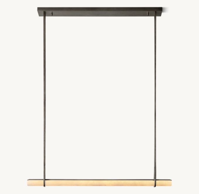 Audubon Alabaster Single Bar Linear Chandelier 60"