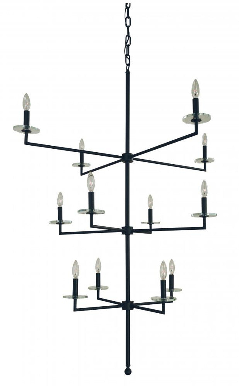 Muse Foyer Chandelier, 12-Light, Polished Nickel, 39"W (5452 PN A098E)