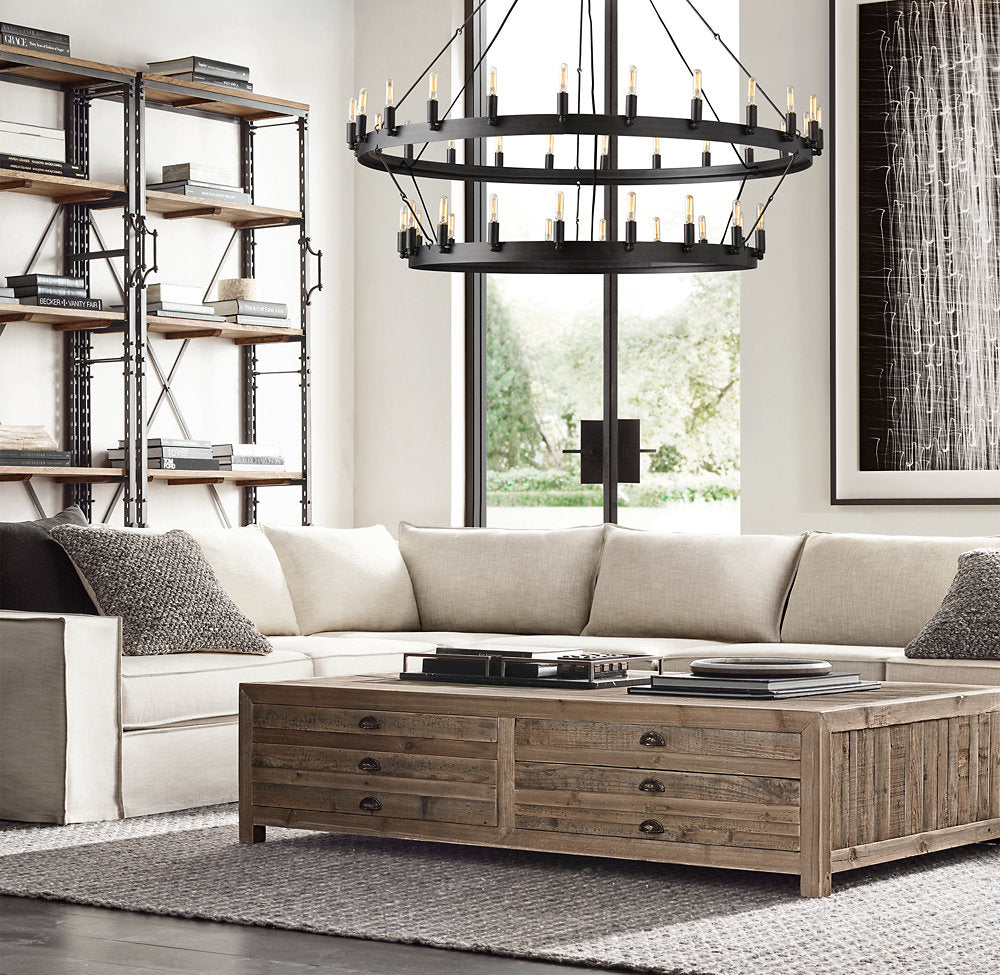 Camino Vintage Filament Two-Tier Chandelier 50"