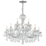 Chrome Twelve-Light Chandelier Draped In Swarovski Elements Crystal