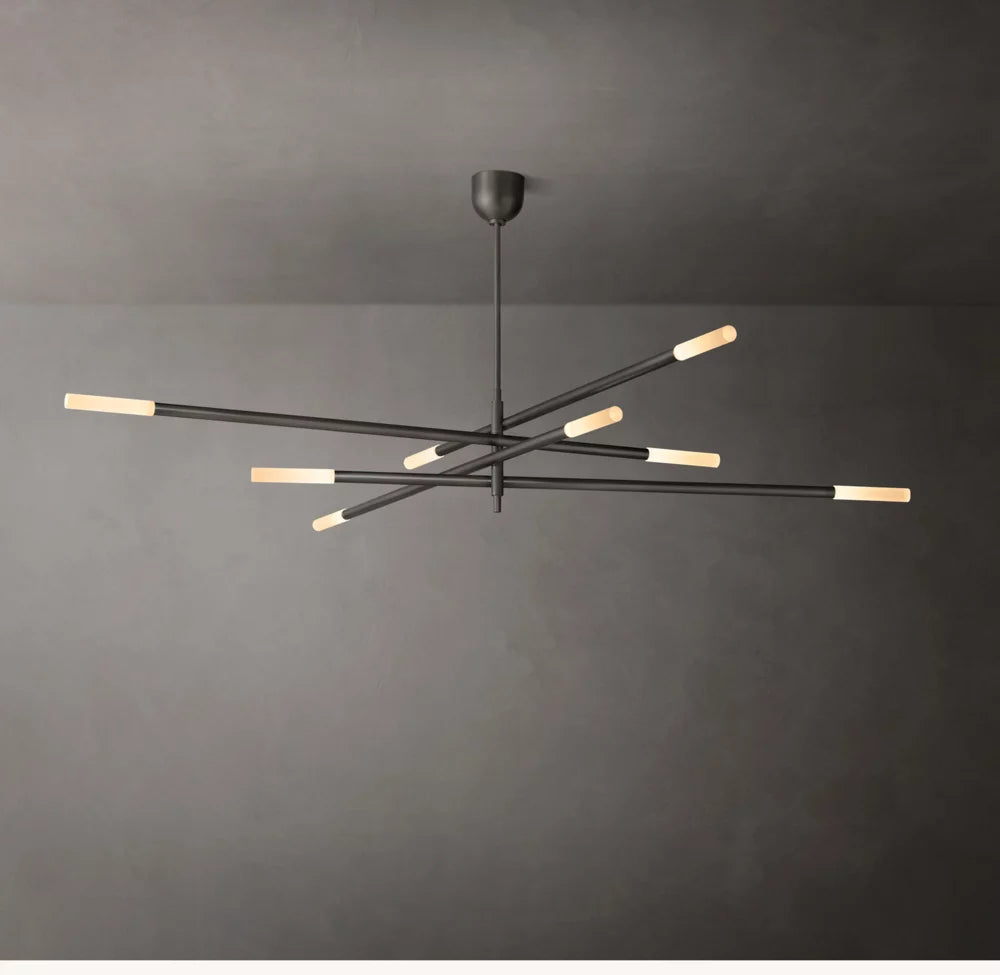 Rousseau 8-Light Mobile Etched Rod Chandelier