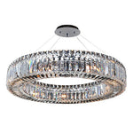 Chrome Nine-Light Round Pendant with Firenze Clear Crystal