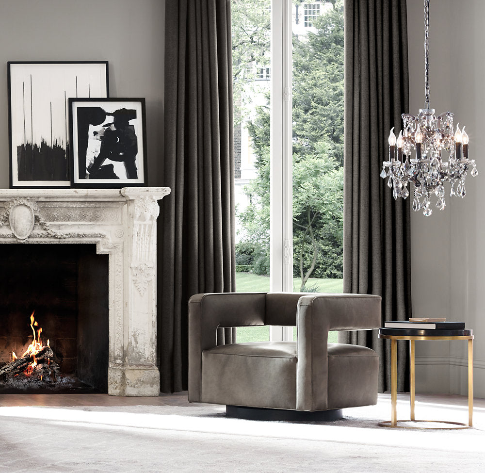 19th C. Rococo Iron & Crystal Round Chandelier 40"