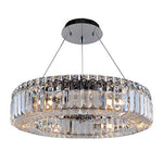 Chrome Six-Light Round Pendant with Firenze Clear Crystal