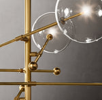 Glass Globe Mobile Six-Arm Chandelier 55"