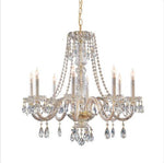 Polished Brass Eight-Light Chandelier