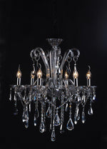 Polished chrome 6 light traditional crystal chandelier