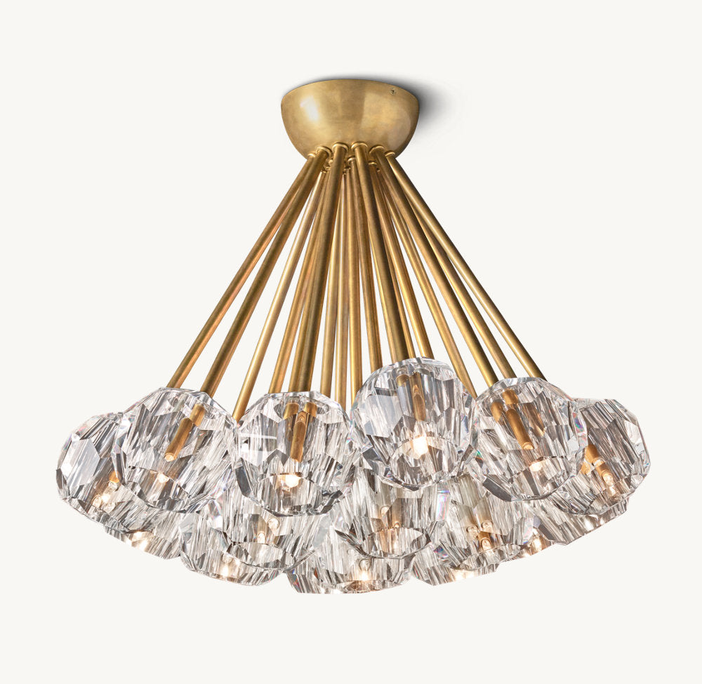 Boule De Cristal Clear Glass Flushmount 24"