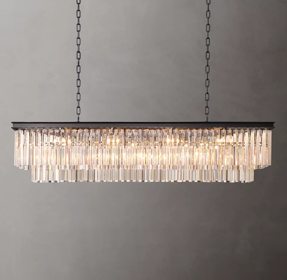 1920s Odeon Rectangular Chandelier 59"