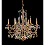 Olde Brass Golden Teak Six-Light Chandelier
