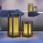 Unique Flower Pattern Waterproof Black Modern LED Lawn Lamp Path Lights