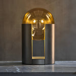 Dia 9.8 inch Amber Glass Ball Shade and Black Softwing Lamp