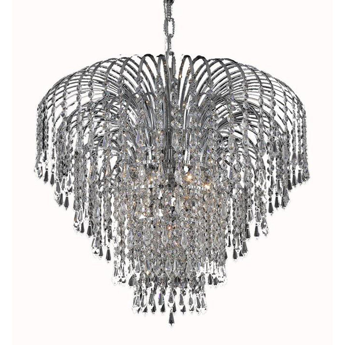 Falls Chrome Six-Light 25-Inch Chandelier with Royal Cut Clear Crystal